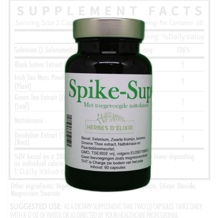 Spike-Support capsules with nattokinase: Counteract and break down spike proteins and blood clots in your body